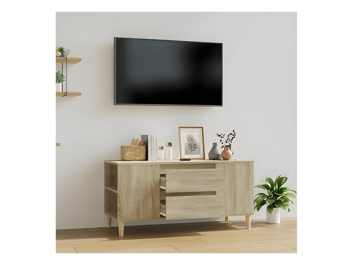 Meuble TV Chêne sonoma 102x44,5x50 cm Bois d'ingénierie