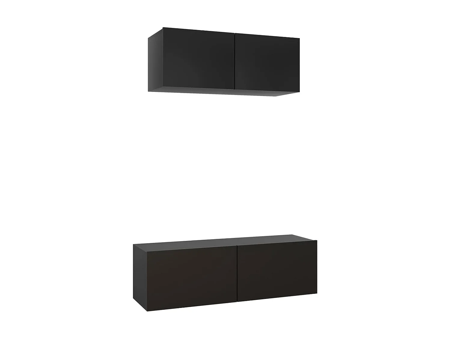 Ensemble de meuble TV 2 pcs Noir Aggloméré