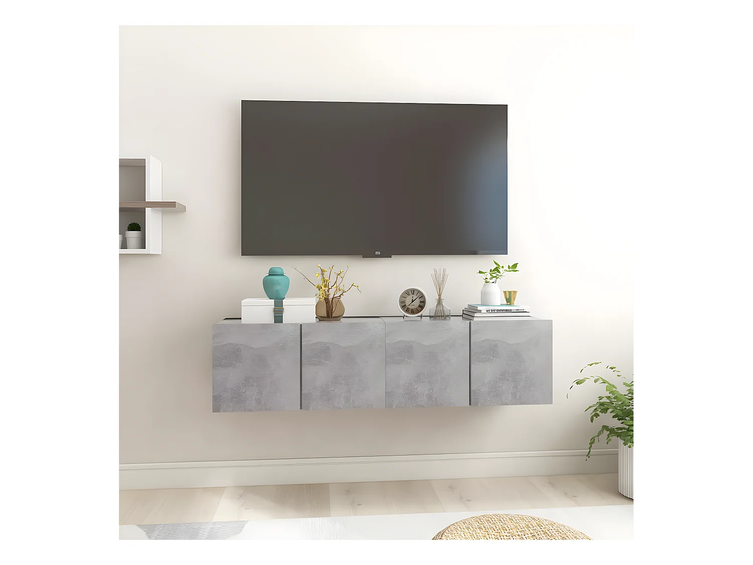 Meubles TV suspendus 2 pcs Gris béton 60x30x30 cm
