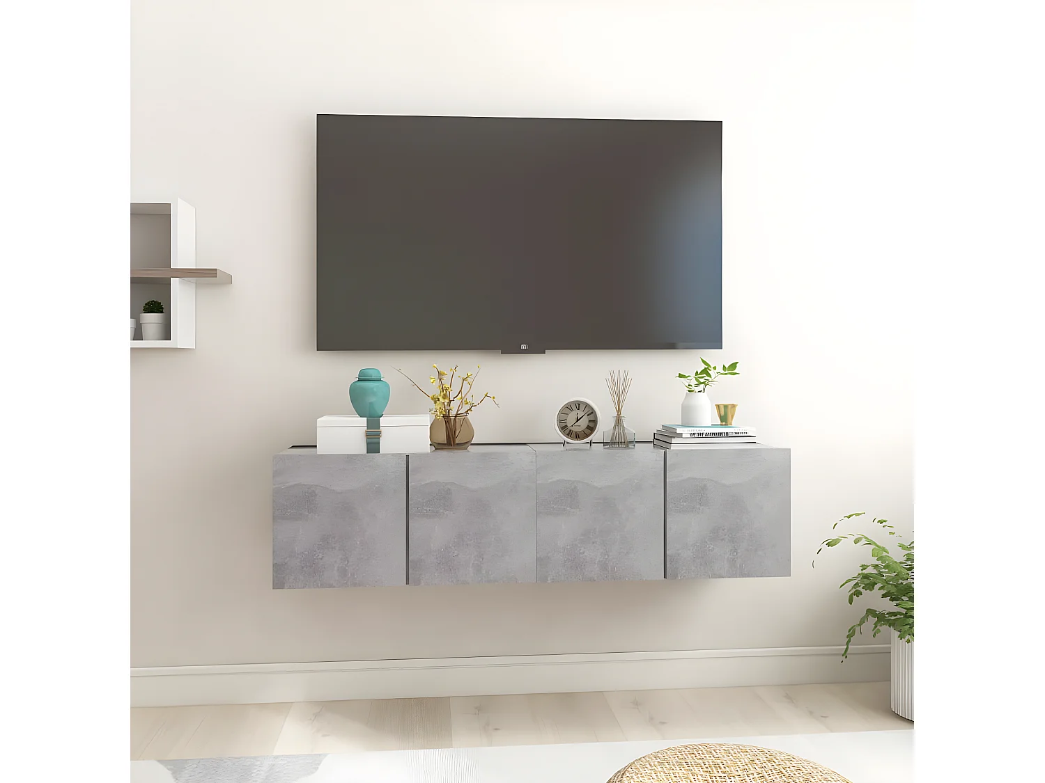 Hangende TV-meubels 2 stuks Betongrijs 60x30x30 cm