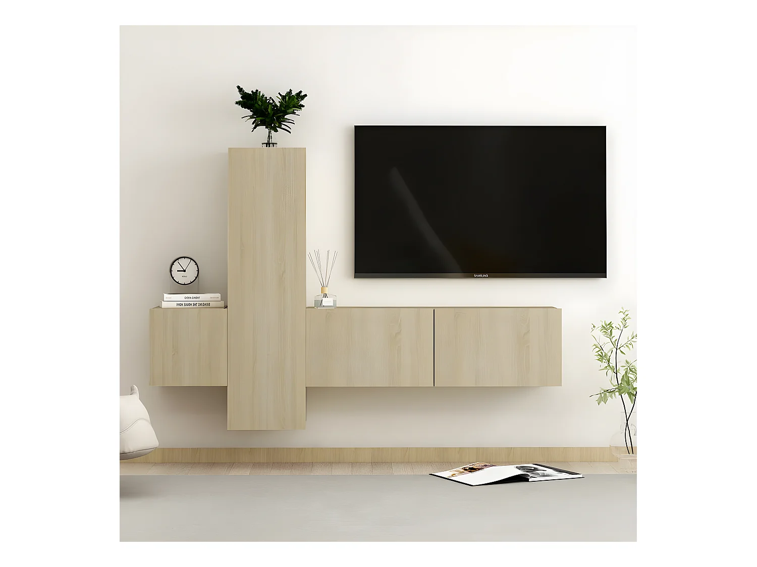 Ensemble de meubles TV 3 pcs Chêne sonoma Aggloméré