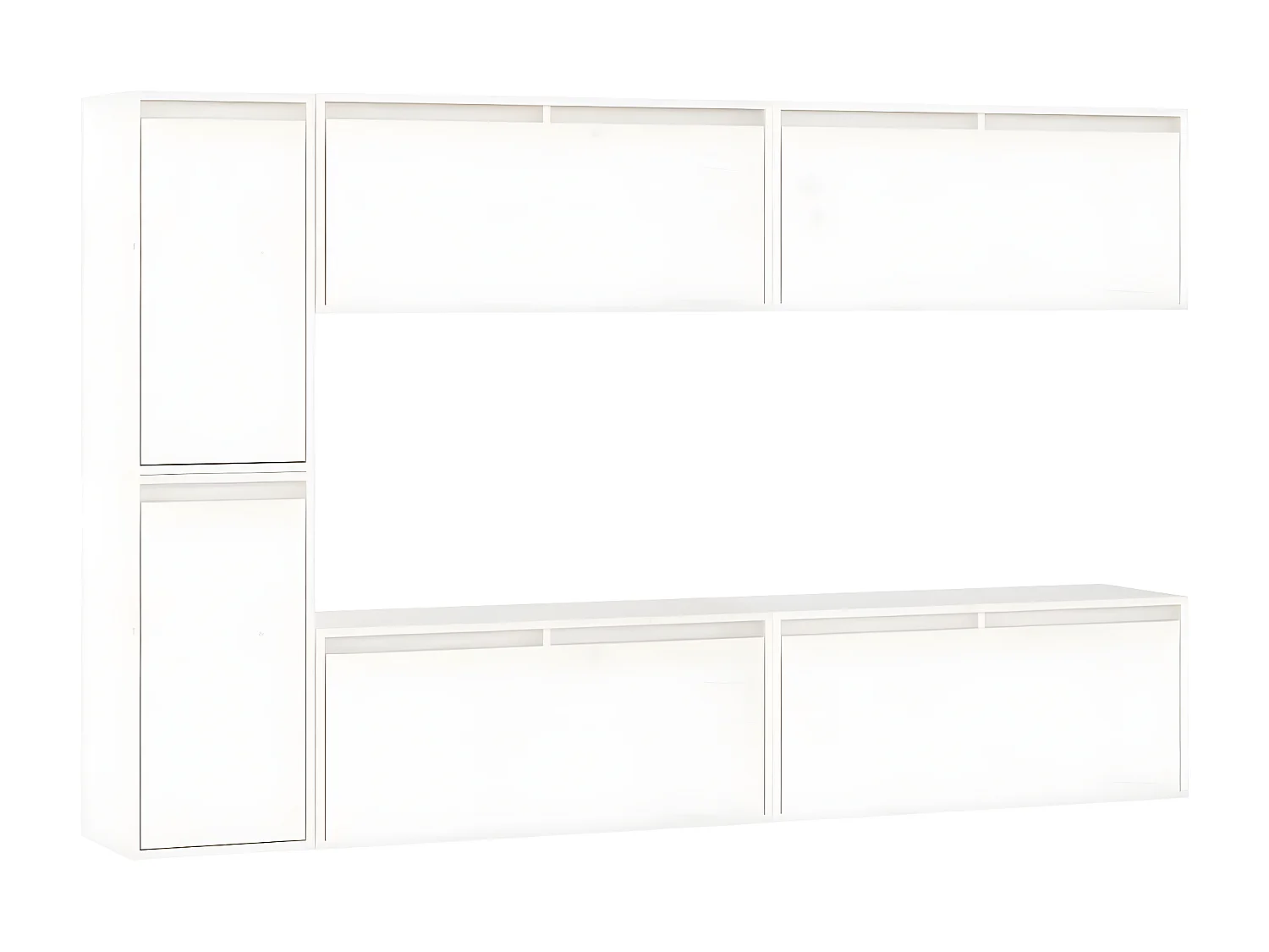 Meubles TV 6 pcs Blanc Bois massif de pin