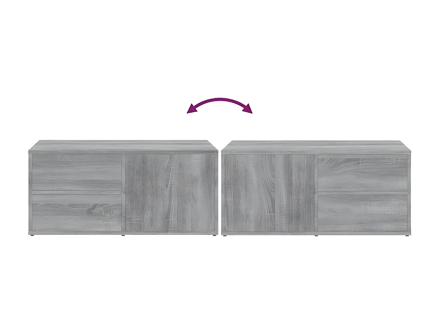 Móvel de TV cinza Sonoma 80x34x36 cm Madeira trabalhada