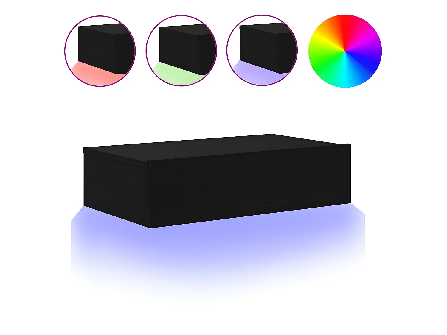 Mueble TV con iluminación LED negra 60x35x15,5 cm