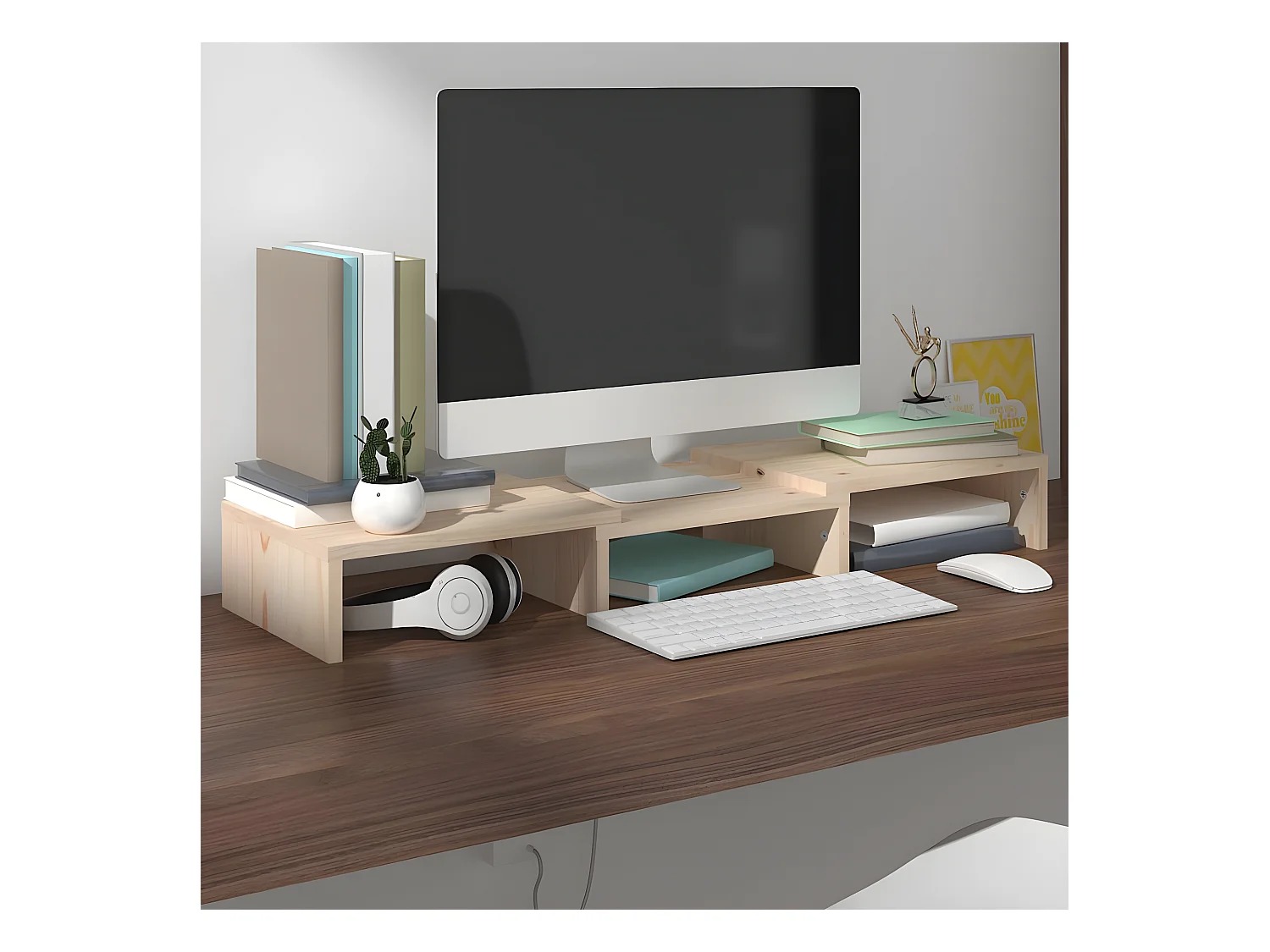 Support de moniteur 60x24x10,5 cm Bois de pin solide