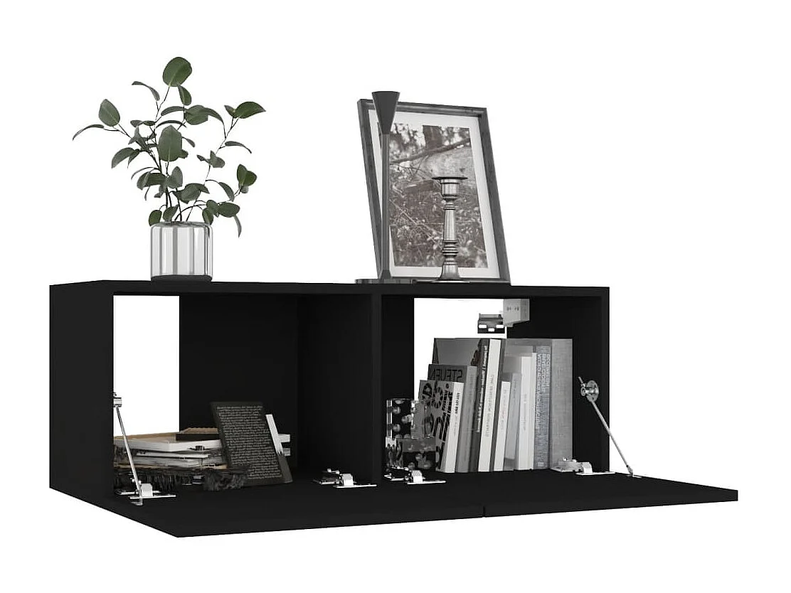 Ensemble de meubles TV 4 pcs Noir Aggloméré