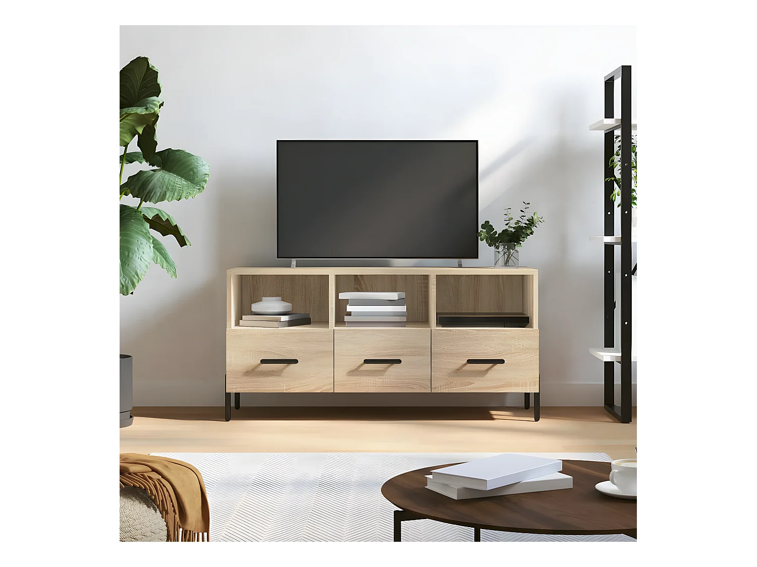 Meuble TV chêne sonoma 102x36x50 cm bois d'ingénierie