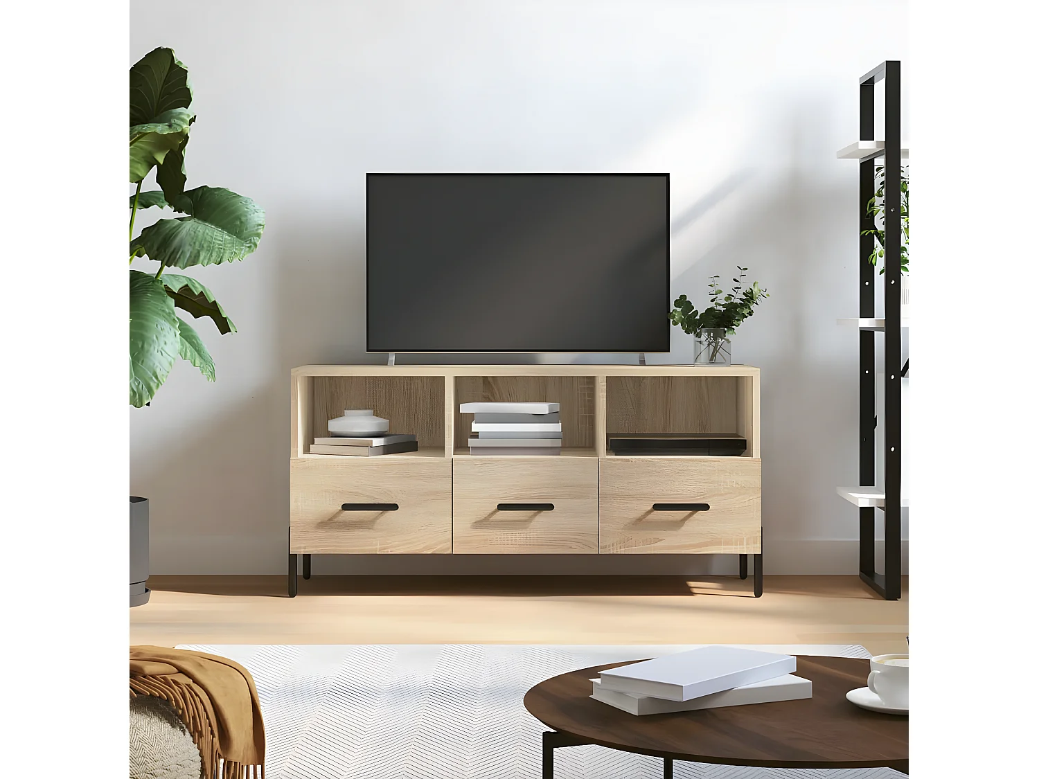 Meuble TV chêne sonoma 102x36x50 cm bois d'ingénierie
