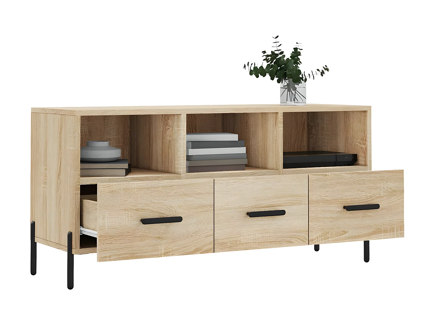 Meuble TV chêne sonoma 102x36x50 cm bois d'ingénierie