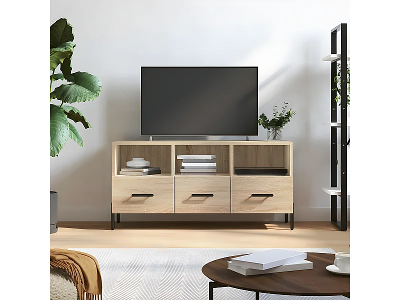 Meuble TV chêne sonoma 102x36x50 cm bois d'ingénierie