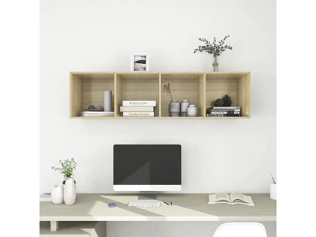 Meuble TV mural Chêne sonoma 37x37x142,5 cm Aggloméré