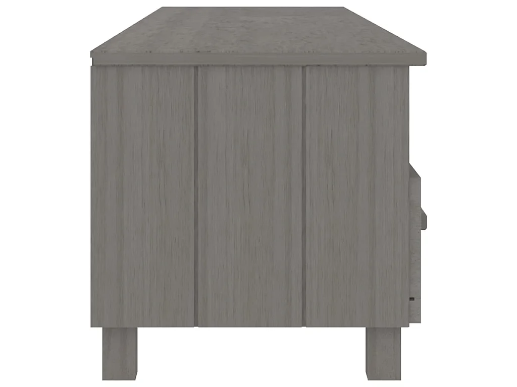 Meuble TV HAMAR Gris clair 158x40x40 cm Bois massif de pin