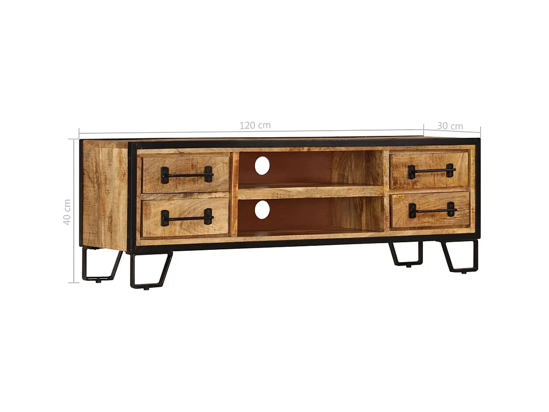 TV-meubel met lades 120 x 30 x 40 cm Massief mangohout