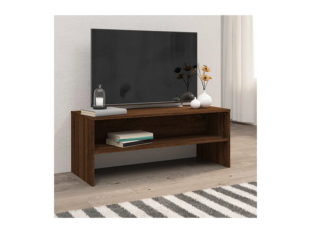 Meuble TV Chêne marron 100x40x40 cm Bois d'ingénierie
