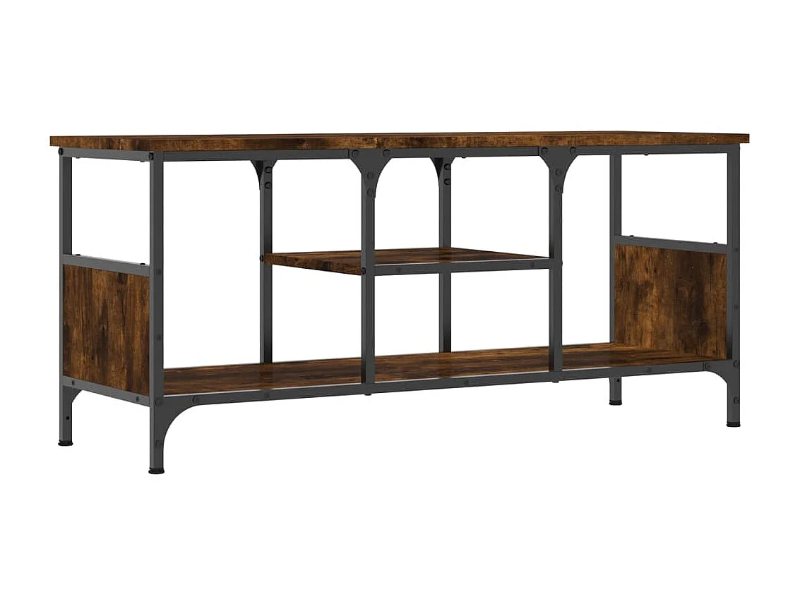 Mobile TV rovere affumicato 100x35x45 cm in derivati del legno e ferro