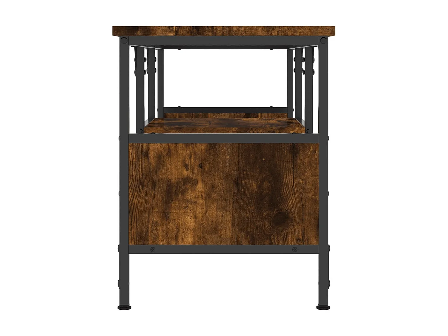 Mobile TV rovere affumicato 100x35x45 cm in derivati del legno e ferro