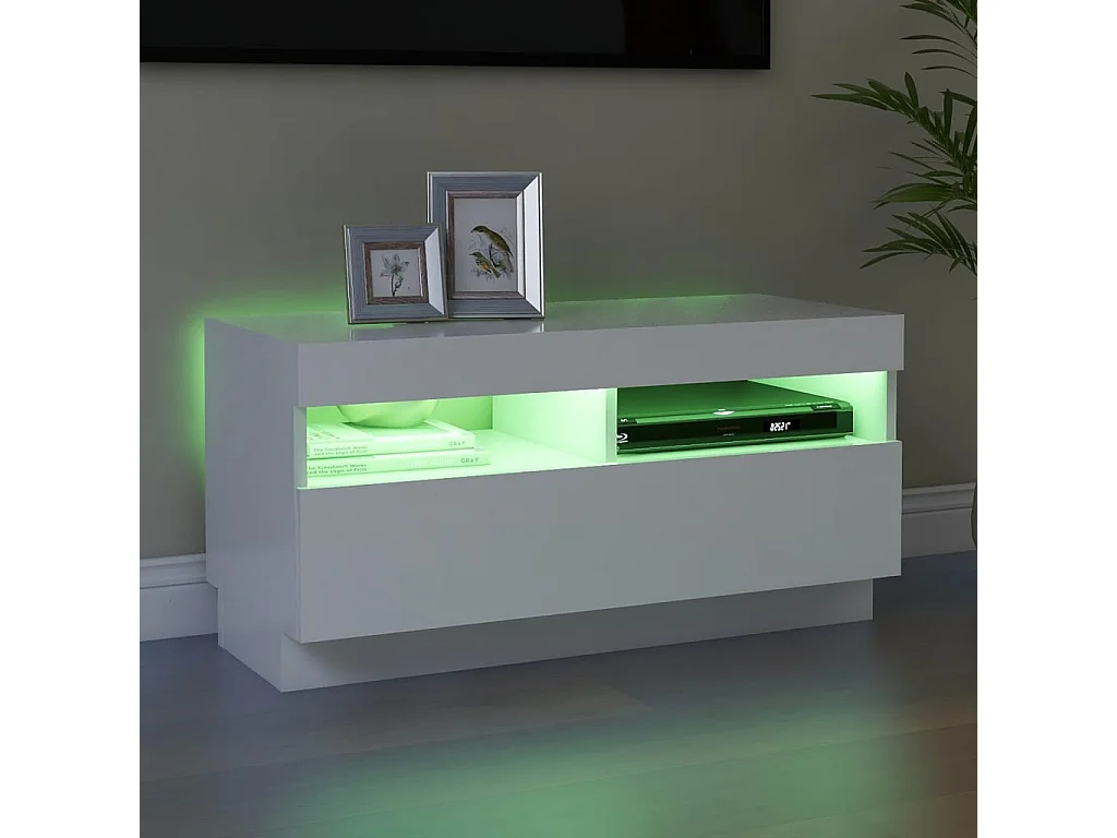 Mobile TV con luci LED bianche 80x35x40 cm