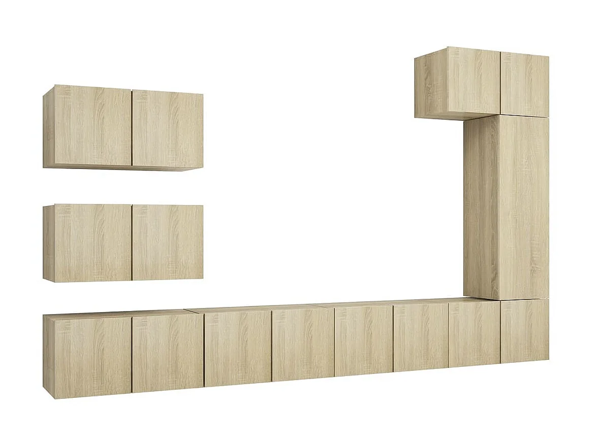 Ensemble de meuble TV 8 pcs Chêne sonoma Aggloméré