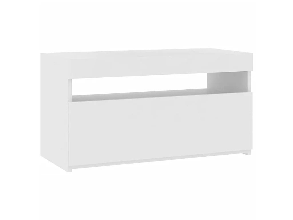 Mueble TV con luces LED Blanco 75x35x40 cm