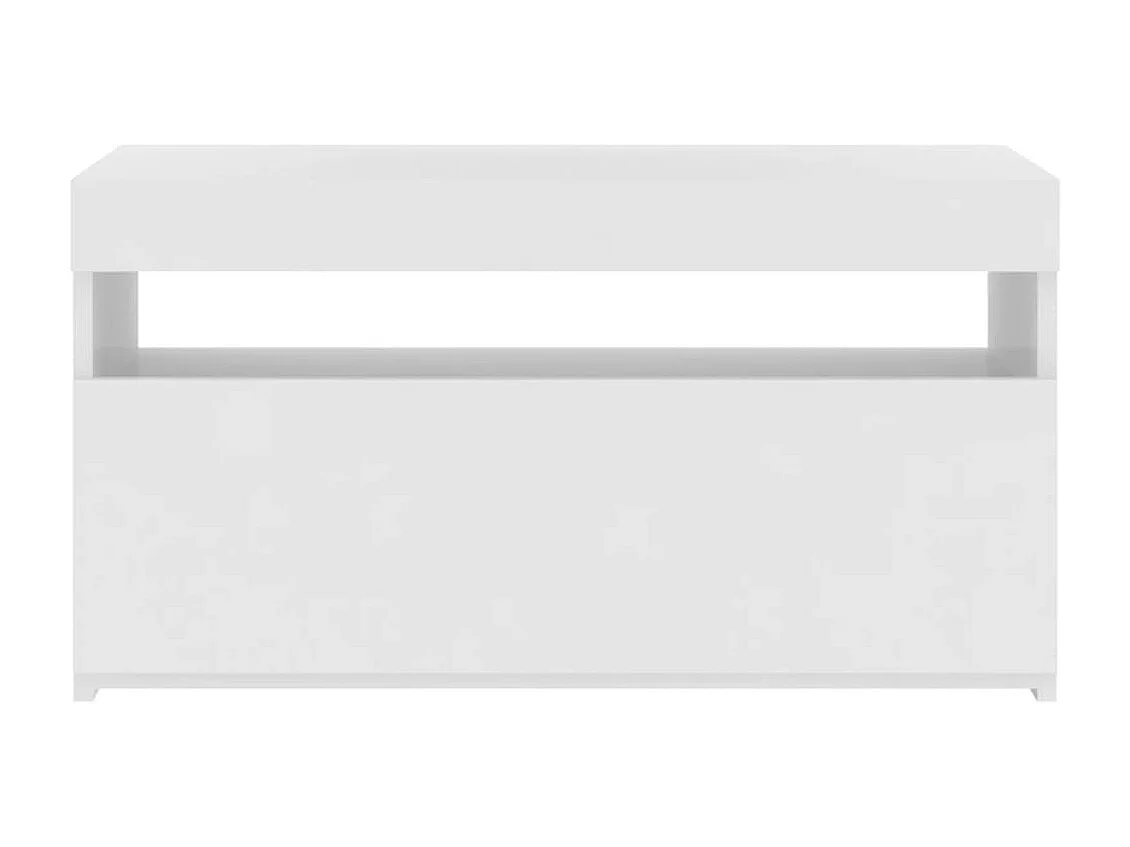 Meuble TV avec lumières LED Blanc 75x35x40 cm