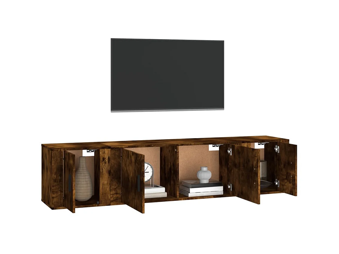 Ensemble de meubles TV 3 pcs Chêne fumé Bois d'ingénierie