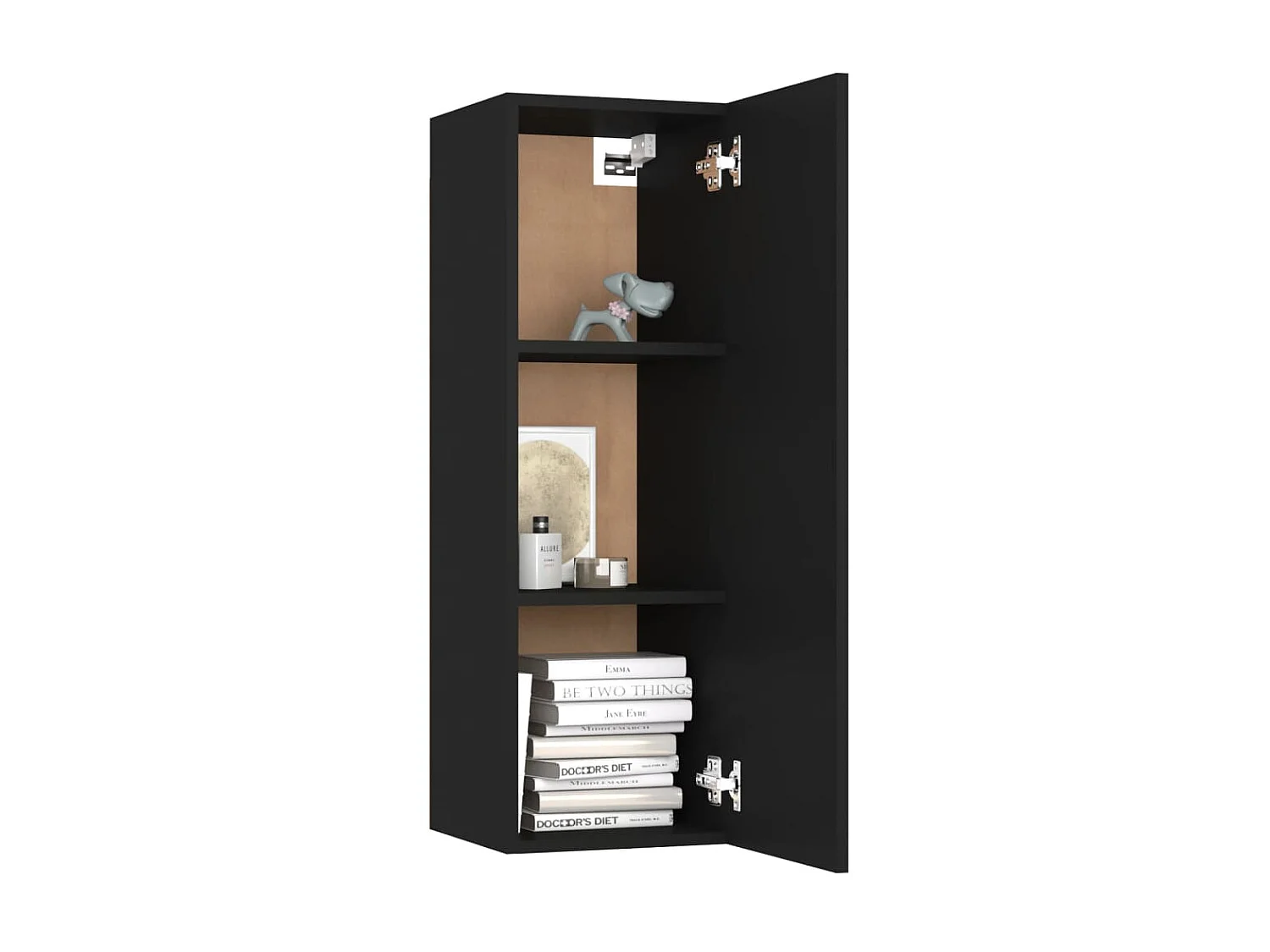 Mobile TV nero 30,5x30x90 cm in truciolato