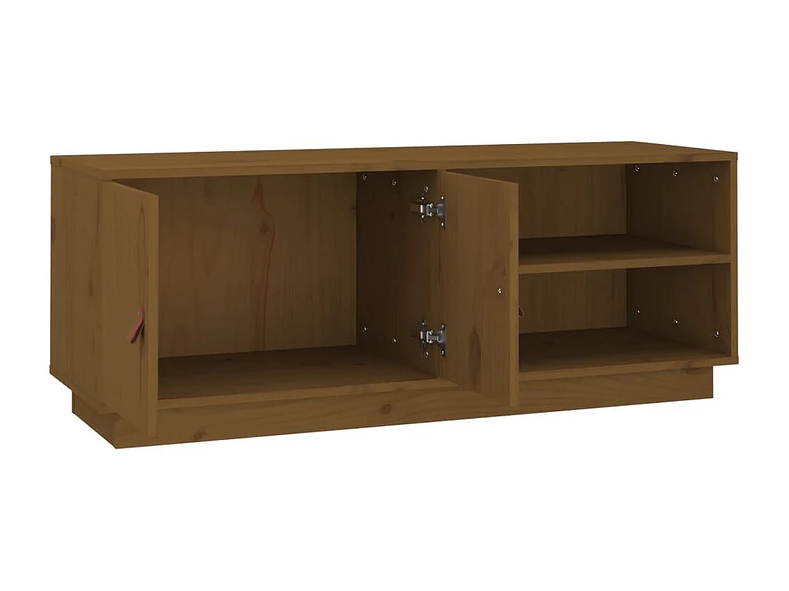 Meuble TV Marron miel 105x34x40 cm Bois de pin massif