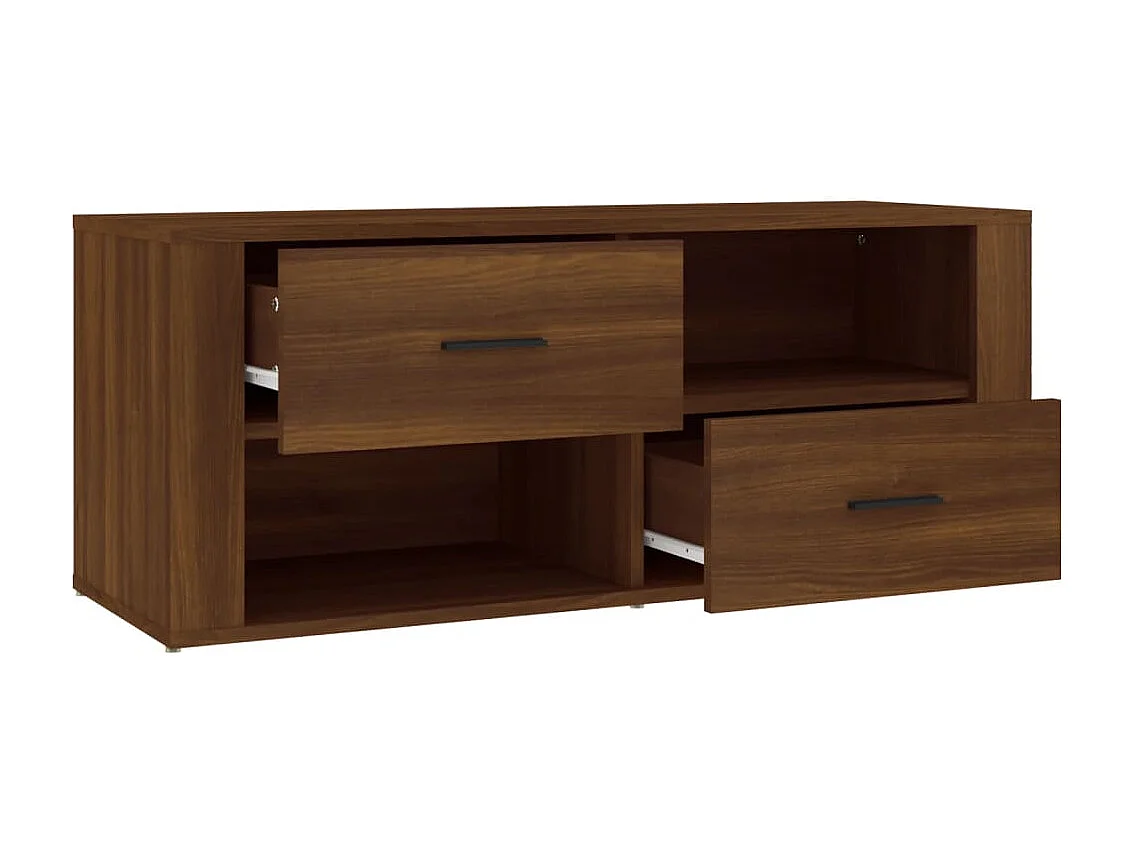 Meuble TV Chêne marron 100x35x40 cm Bois d'ingénierie