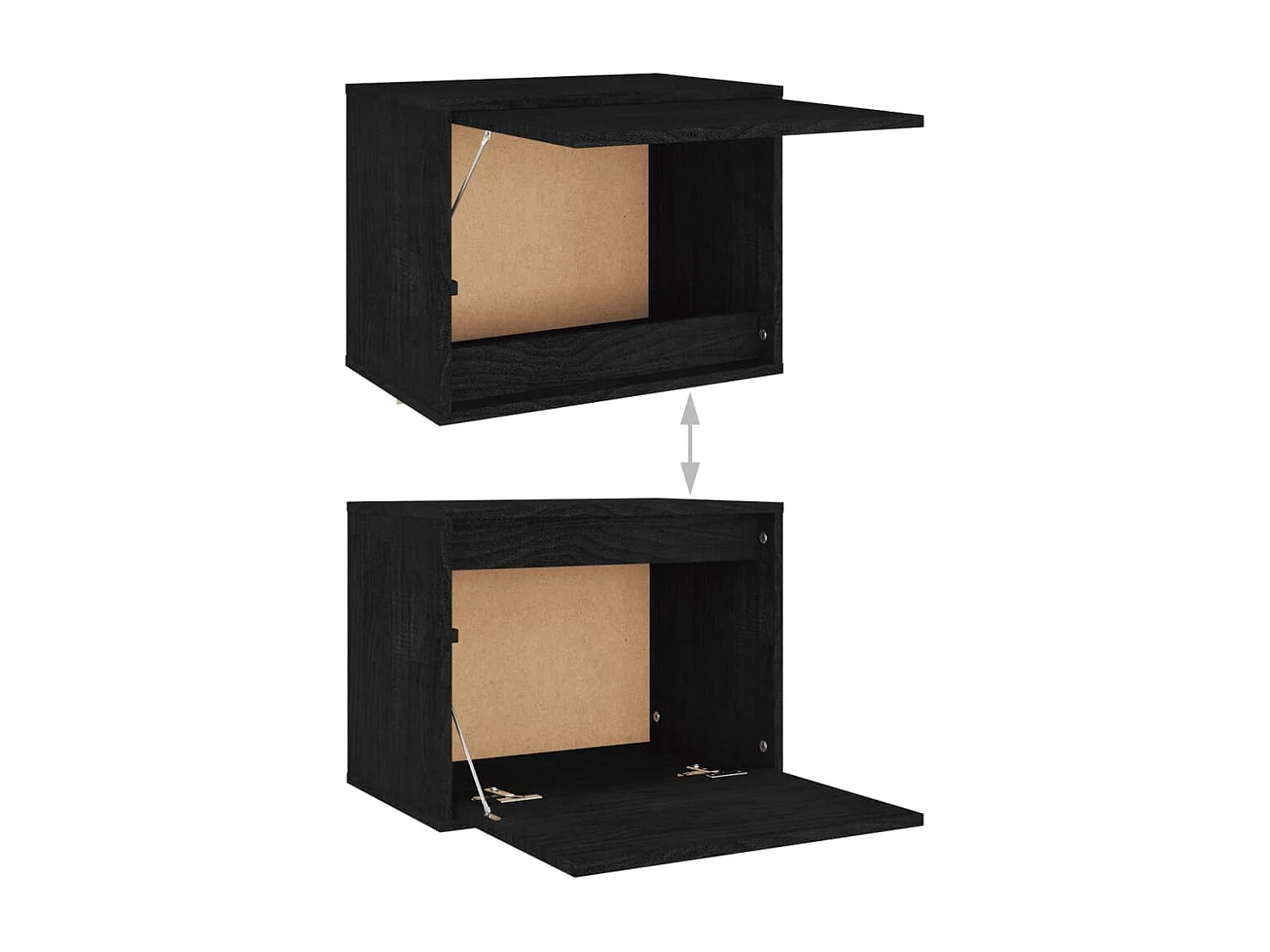 TV-meubel 6 stuks Zwart Massief grenenhout