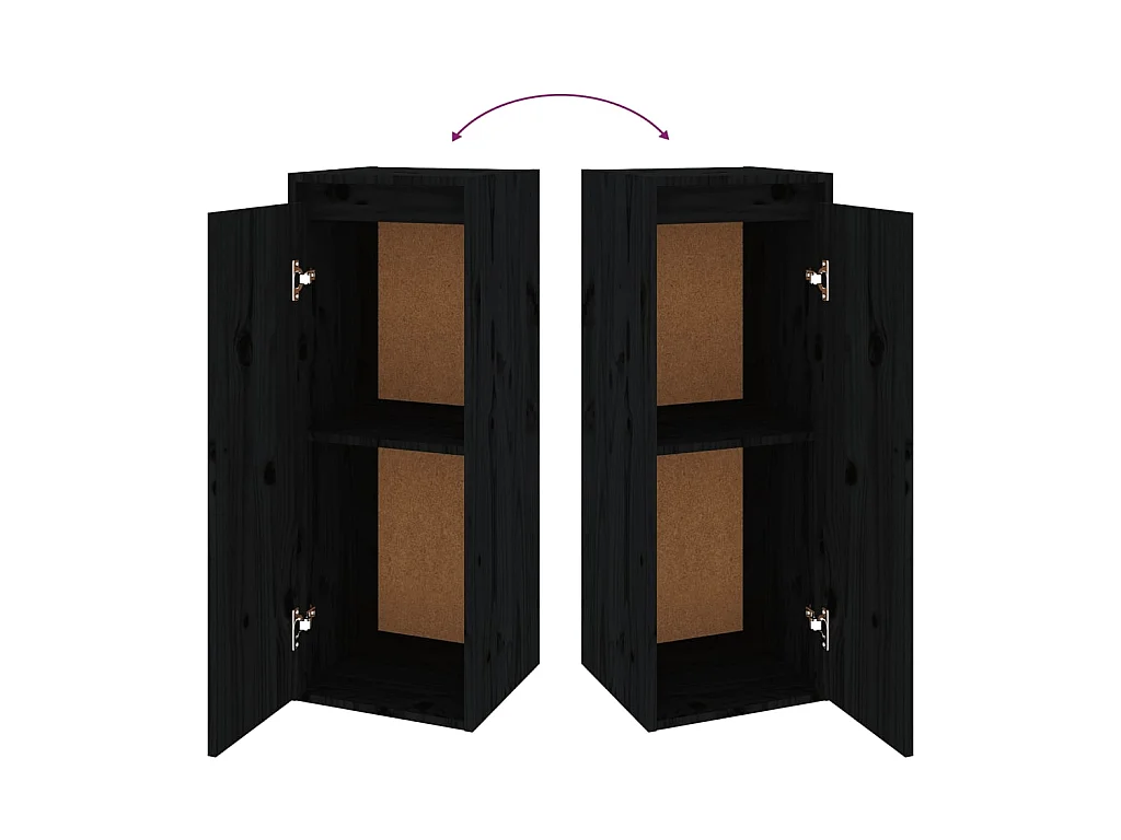 TV-meubel 6 stuks Zwart Massief grenenhout