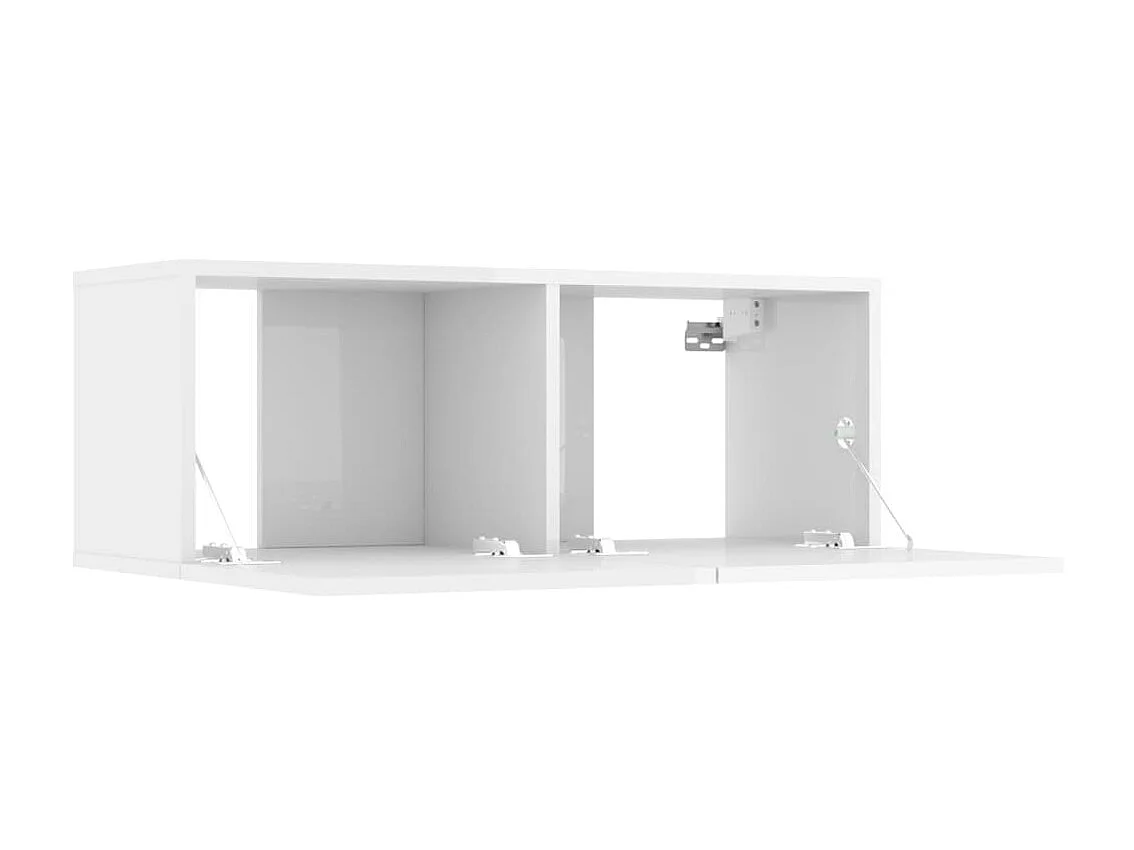 Meubles TV 2 pcs Blanc brillant 80x30x30 cm Bois d'ingénierie