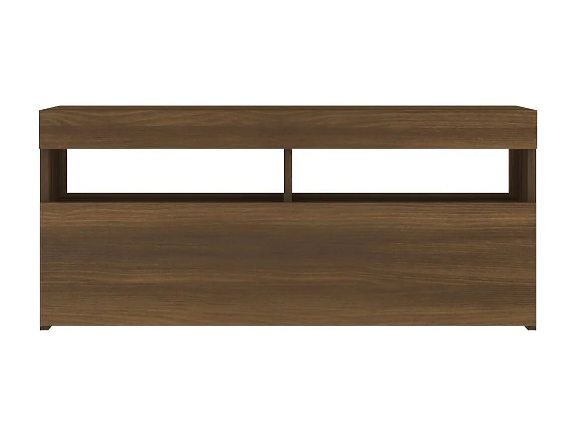 TV-Schrank mit LED-Leuchten, braune Eiche, 90 x 35 x 40 cm