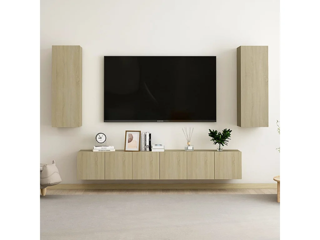 Ensemble de meubles TV 5 pcs Chêne sonoma Aggloméré