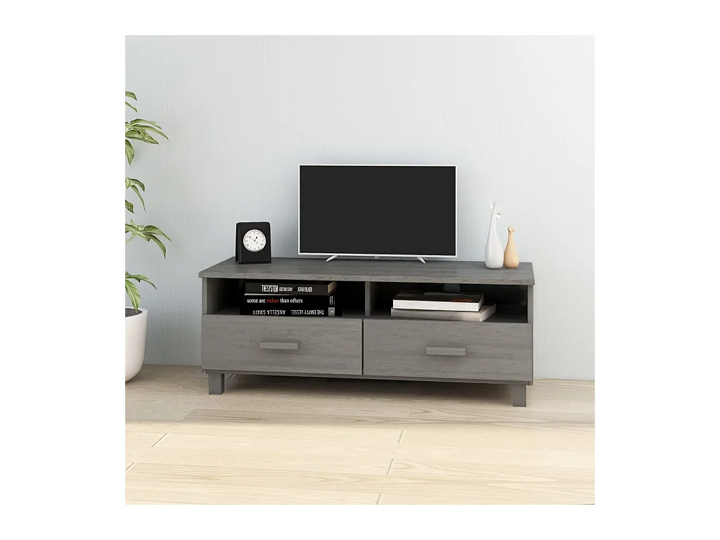 Mobile TV HAMAR Grigio chiaro 106x40x40 cm Legno di pino massiccio