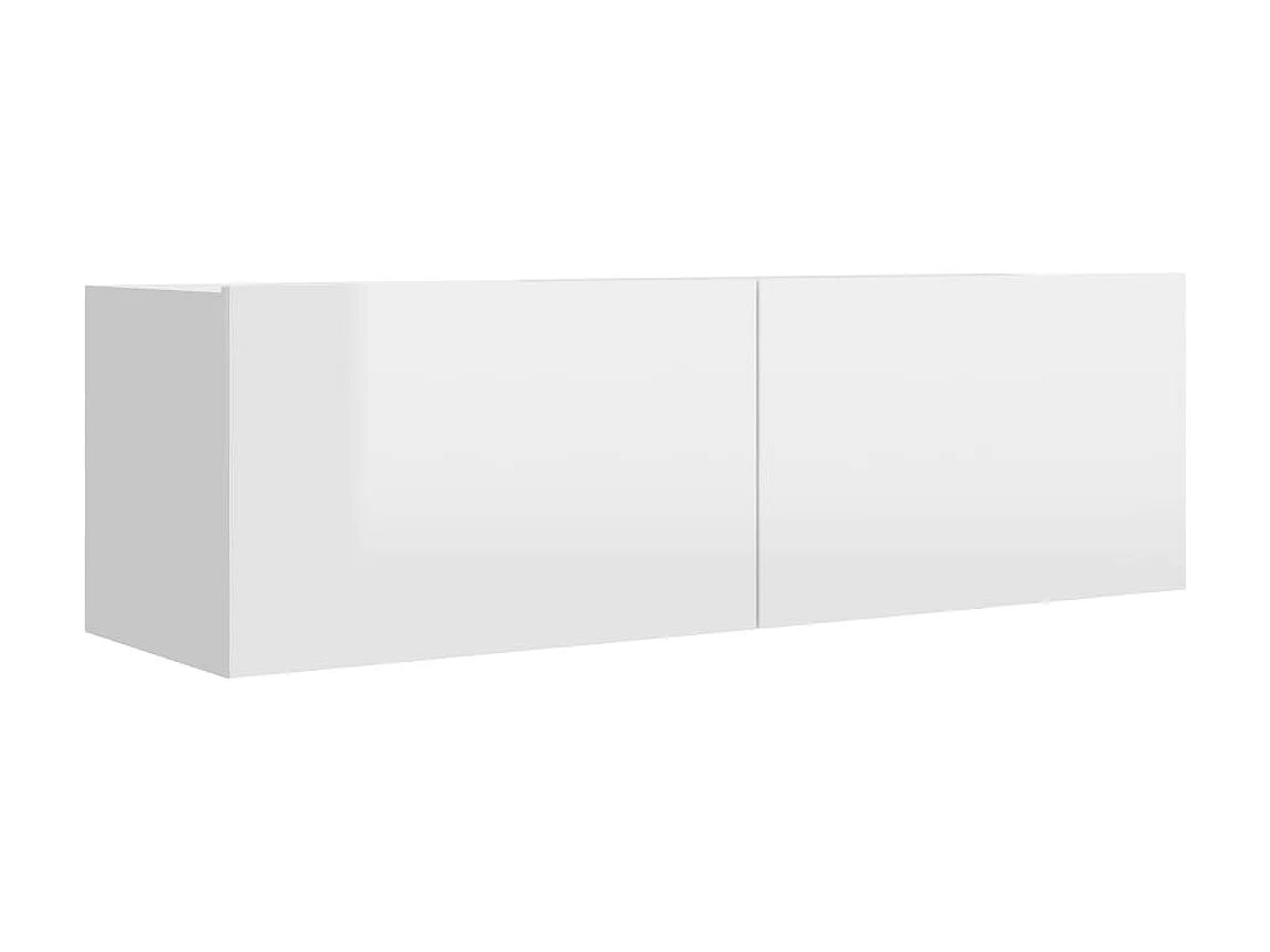 Móvel TV branco brilhante 100x30x30 cm aglomerado