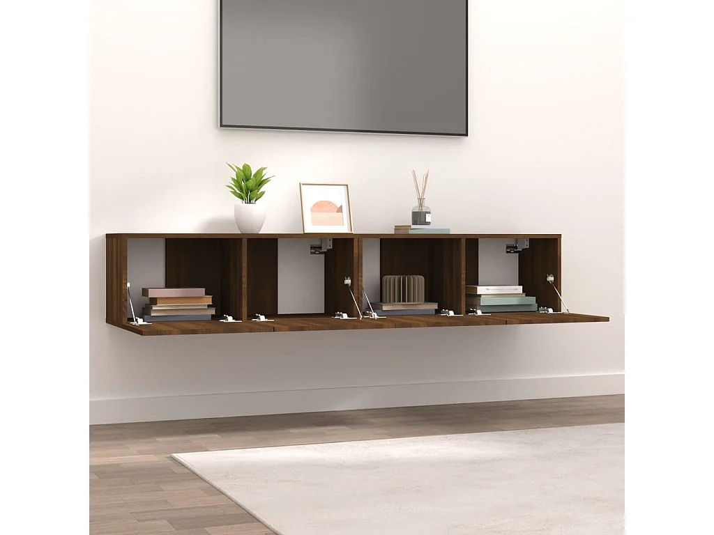 Meubles TV 2 pcs Chêne marron 80x30x30 cm Bois d'ingénierie