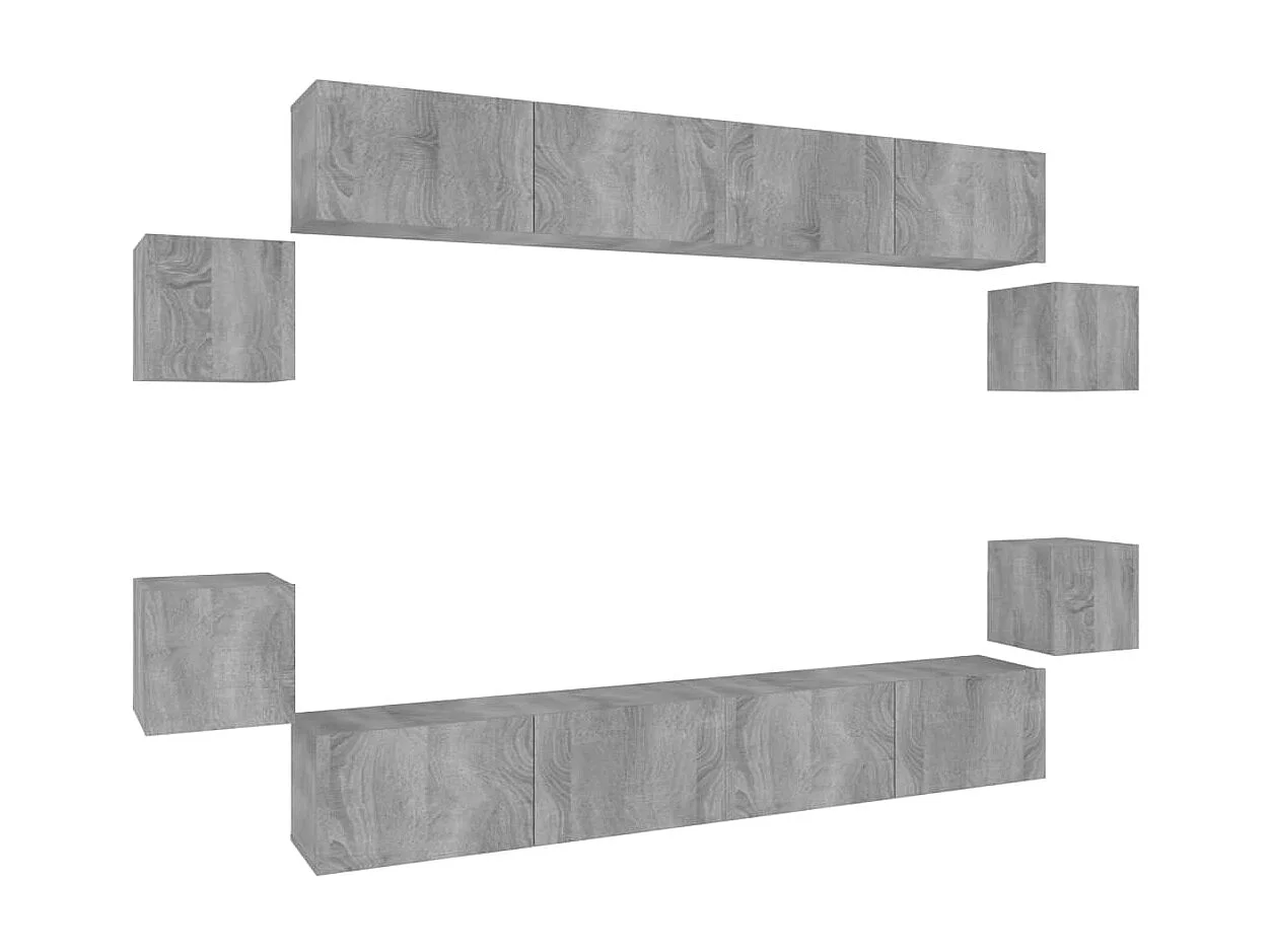 Ensemble de meubles TV 8 pcs Sonoma gris Bois d'ingénierie