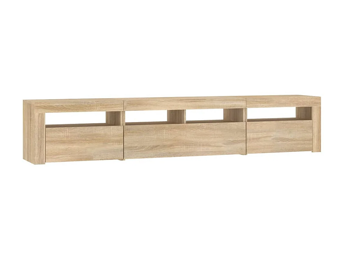 Mobile TV con luci LED Rovere Sonoma 210x35x40 cm