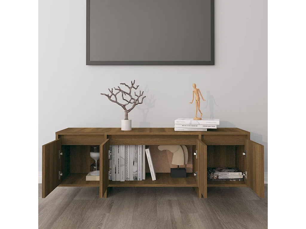 Meuble TV Chêne marron 120x30x40,5 cm Aggloméré