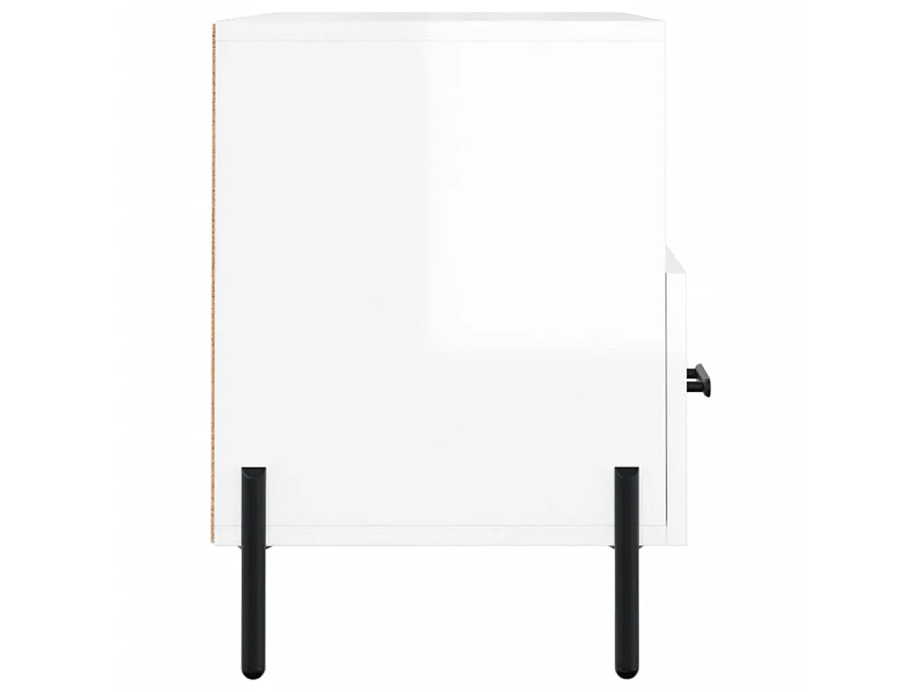 Mueble TV Blanco brillo 80x36x50 cm Madera contrachapada