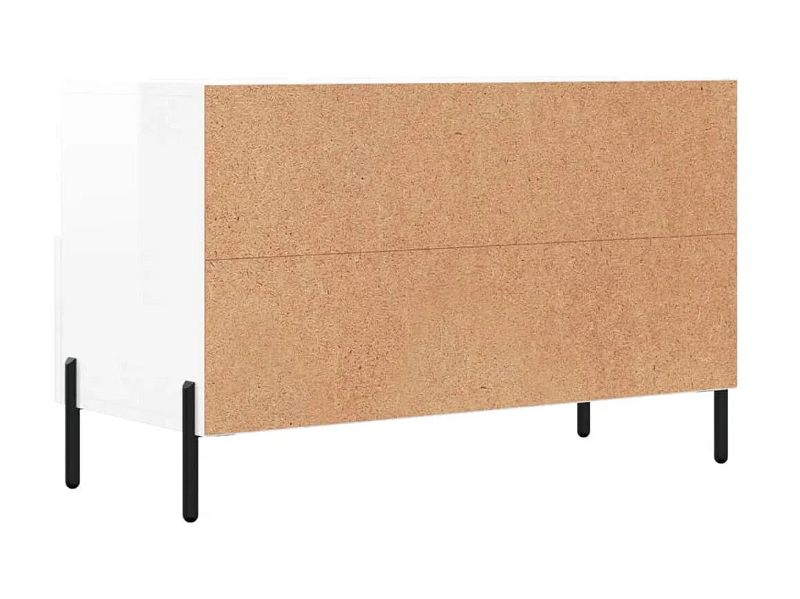 Mueble TV Blanco brillo 80x36x50 cm Madera contrachapada