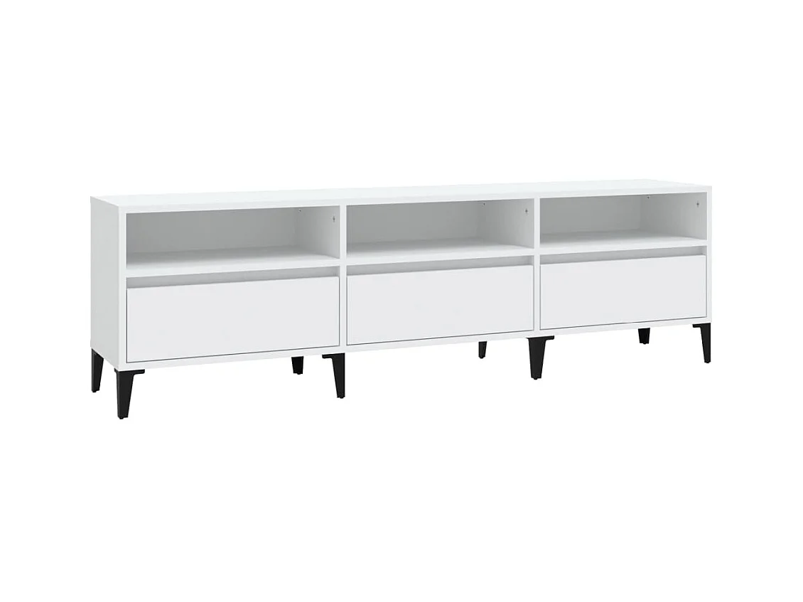 Meuble TV blanc 150x30x44,5 cm bois d'ingénierie