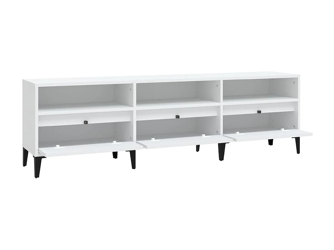 Meuble TV blanc 150x30x44,5 cm bois d'ingénierie