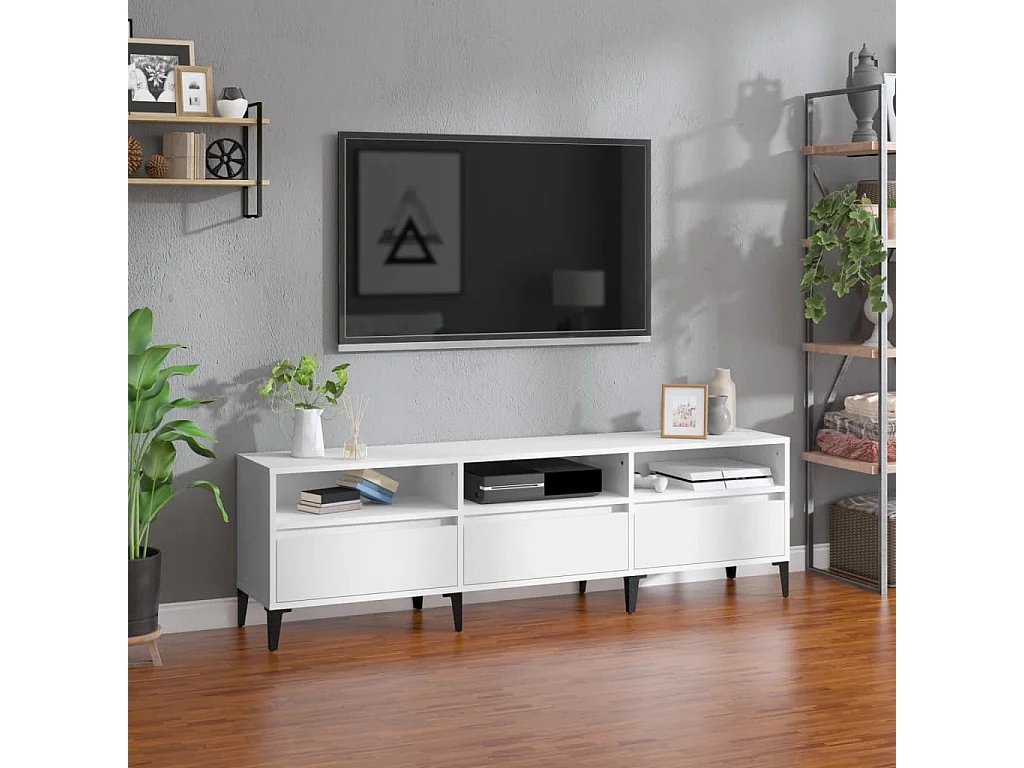 Wit tv-meubel 150x30x44,5 cm samengesteld hout