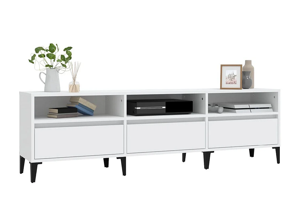 Wit tv-meubel 150x30x44,5 cm samengesteld hout