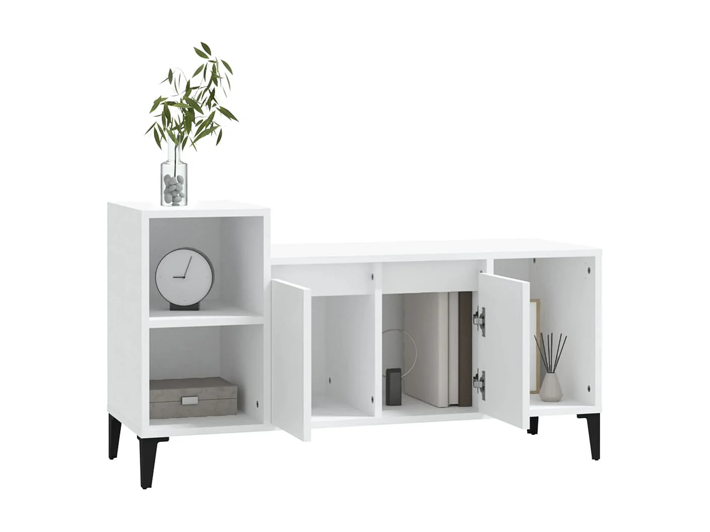 Meuble TV Blanc 100x35x55 cm Bois d'ingénierie
