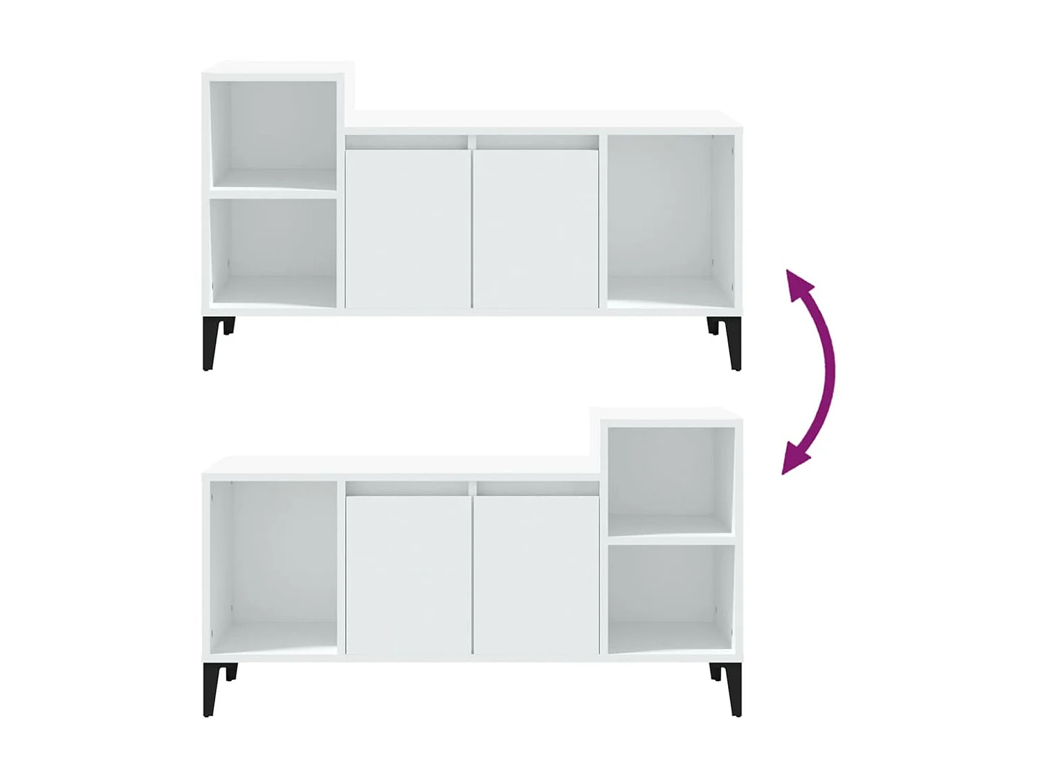 Meuble TV Blanc 100x35x55 cm Bois d'ingénierie