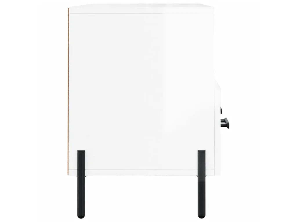 Móvel de TV branco brilhante 102x36x50 cm Madeira trabalhada