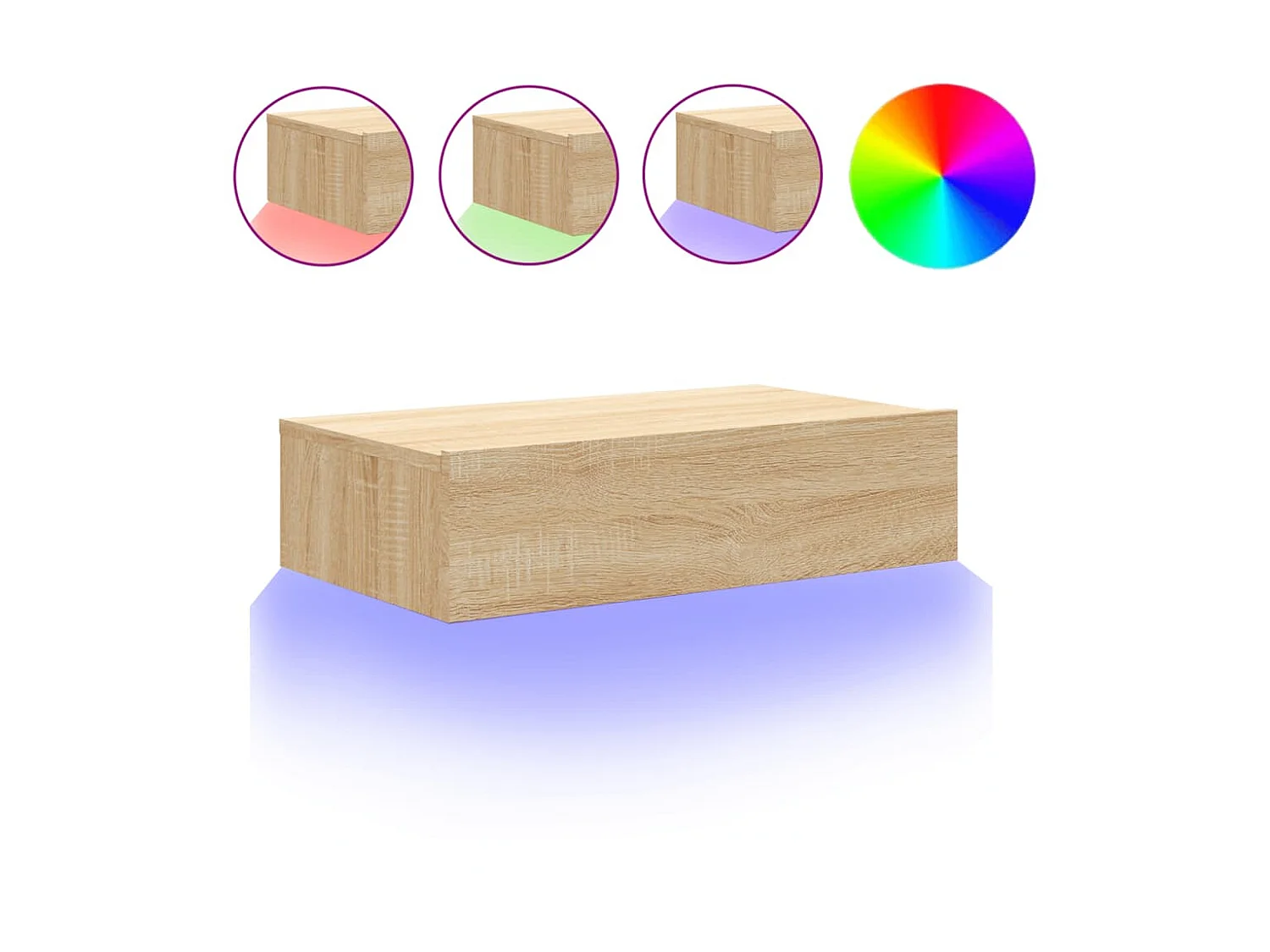 Móvel de TV com iluminação LED Carvalho Sonoma 60x35x15,5 cm