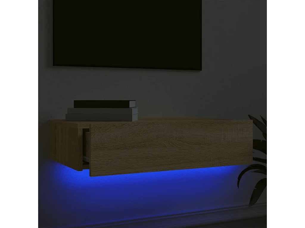Móvel de TV com iluminação LED Carvalho Sonoma 60x35x15,5 cm